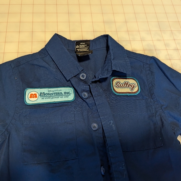 Pixar Our Universe BoxLunch Monster's Inc mechanic's shirt boys 4t - Picture 3 of 4